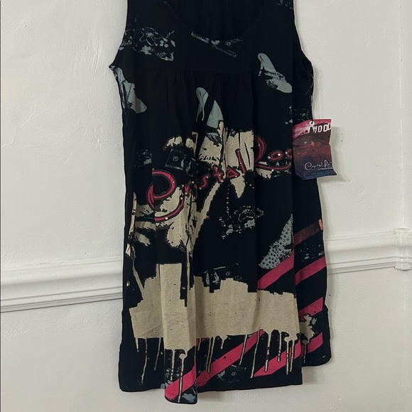 NWT Christian Audigier Women’s Size Medium Black Crystal Rock Hollywood Shirt - Picture 3 of 6